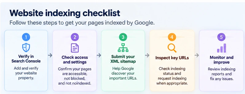 Five-step Google website indexing checklist
