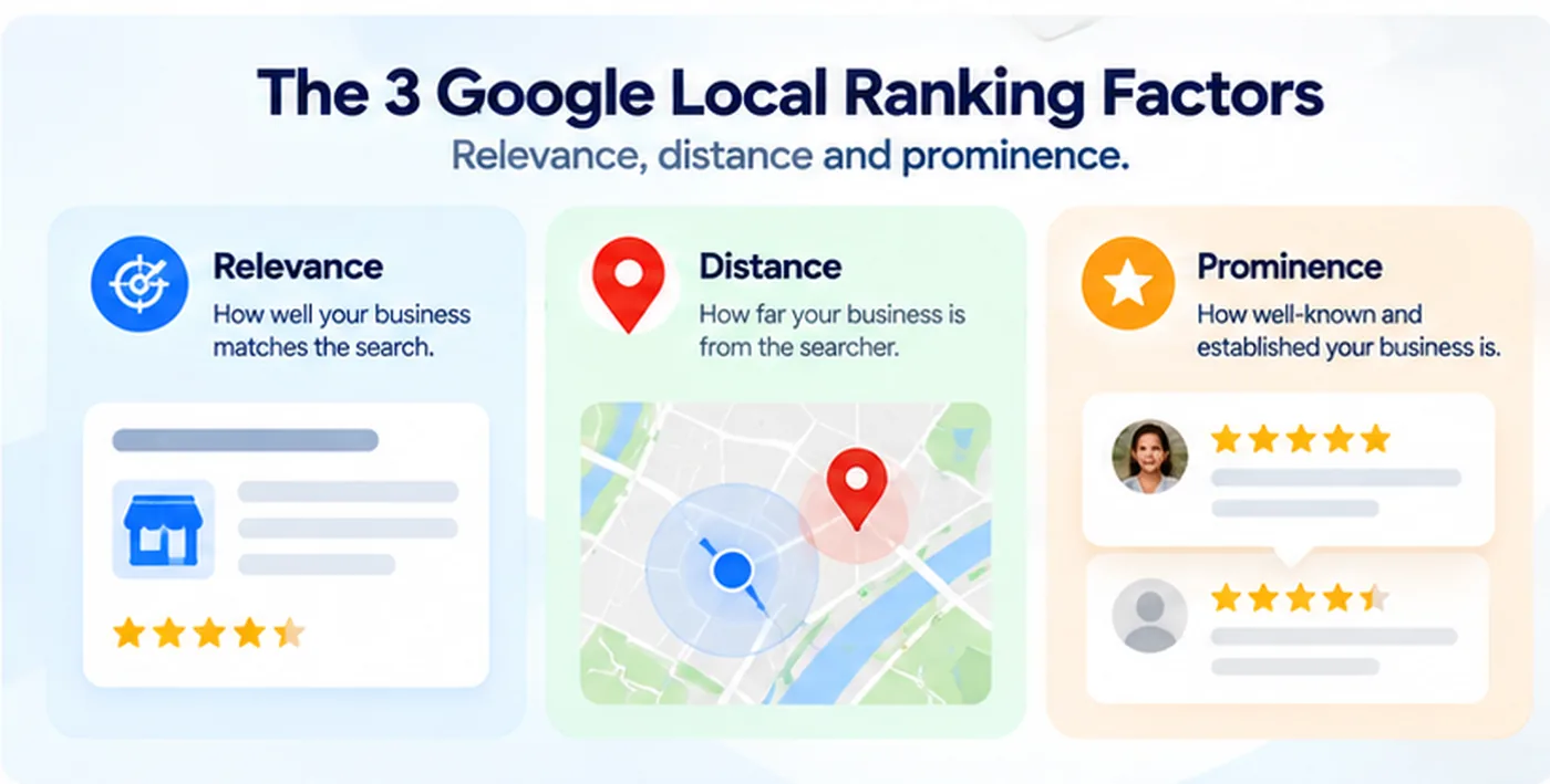 Google's local ranking factors: relevance, distance and prominence